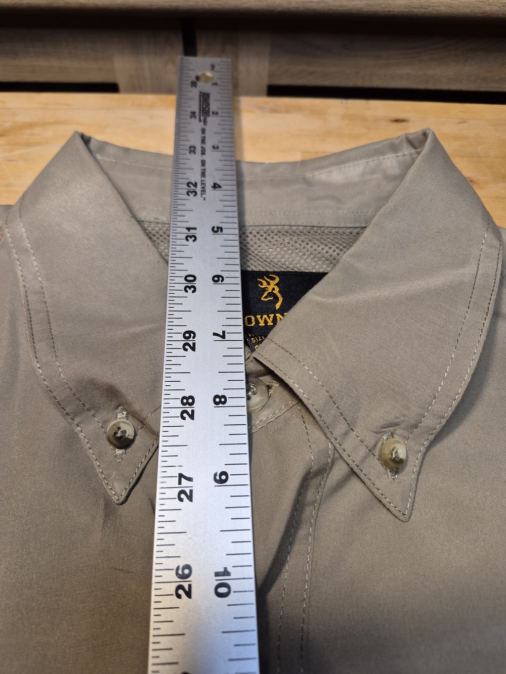 Browning Men's Drab Button-Down Shirt with Orange Accents - Picture 6 of 14
